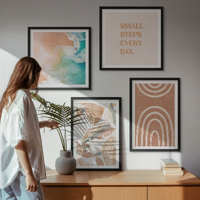 Polyptychon mit rahmen Zarte Boho-Blätterschrift