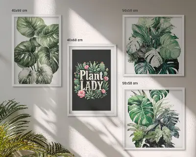 Wanddeko-Set mit tropischen Pflanzen für Pflanzenliebhaber