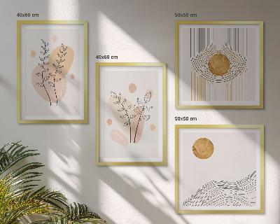 Wanddeko-set Minimalistische Pflanzenzeichnungen