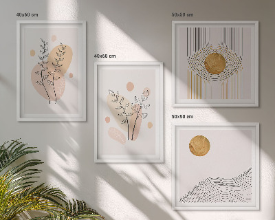 Wanddeko-set Minimalistische Pflanzenzeichnungen