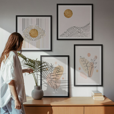 Wanddeko-set Minimalistische Pflanzenzeichnungen