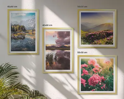 Wanddeko-Set Blumengarten, Bergwiese und Wasser
