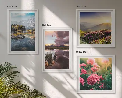 Wanddeko-Set Blumengarten, Bergwiese und Wasser