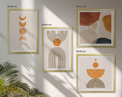Polyptychon mit rahmen Boho-minimalistische Dekorationen