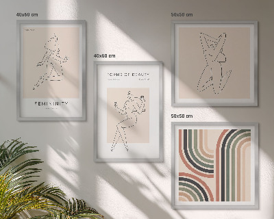 Polyptychon mit rahmen Weibliche Silhouetten auf Plakaten