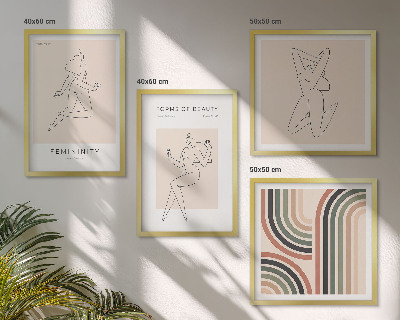 Polyptychon mit rahmen Weibliche Silhouetten auf Plakaten