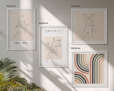 Polyptychon mit rahmen Weibliche Silhouetten auf Plakaten