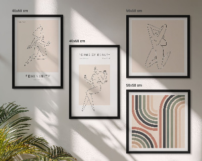 Polyptychon mit rahmen Weibliche Silhouetten auf Plakaten