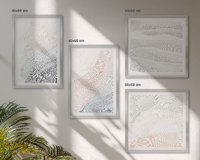 Wanddeko-set Abstrakte Pastellwellen