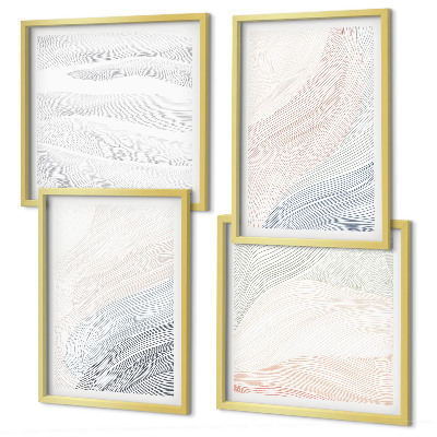 Wanddeko-set Abstrakte Pastellwellen