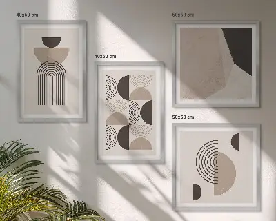Abstrakte geometrische Muster Polyptychon mit Rahmen