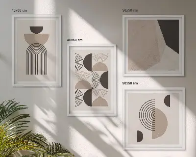 Abstrakte geometrische Muster Polyptychon mit Rahmen
