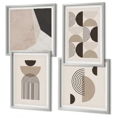 Abstrakte geometrische Muster Polyptychon mit Rahmen