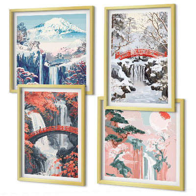 Wanddeko-set Berglandschaften und Wasserfälle