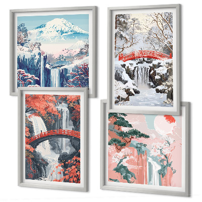 Wanddeko-set Berglandschaften und Wasserfälle