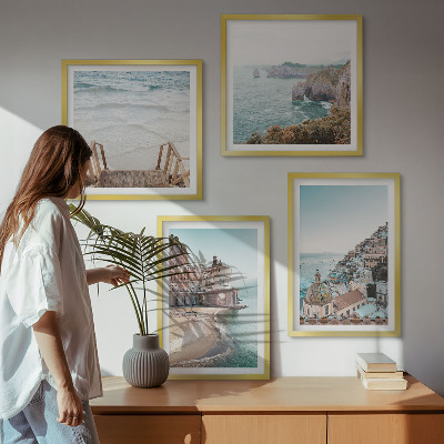 Polyptychon mit rahmen Sommerliche Strandansichten in Pastellfarben