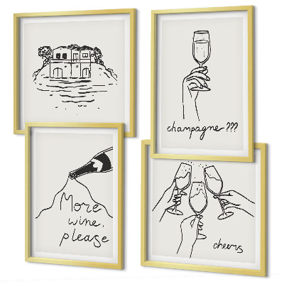 Wanddeko-set Fröhliche Momente mit Champagner