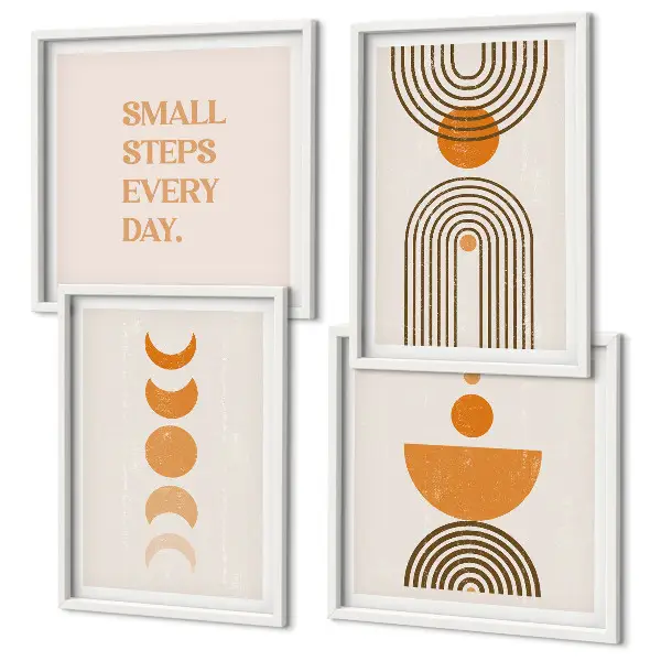 Wanddeko-Set mit minimalistischen Boho-Mustern