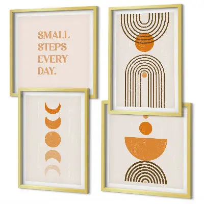 Wanddeko-Set mit minimalistischen Boho-Mustern