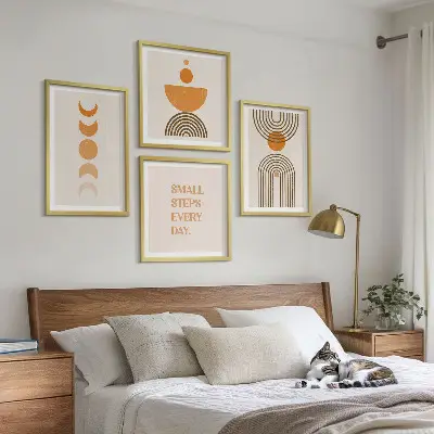 Wanddeko-Set mit minimalistischen Boho-Mustern