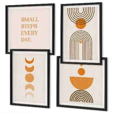 Wanddeko-Set mit minimalistischen Boho-Mustern