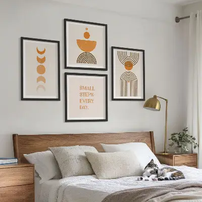 Wanddeko-Set mit minimalistischen Boho-Mustern