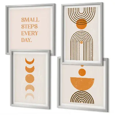 Wanddeko-Set mit minimalistischen Boho-Mustern