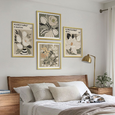 Polyptychon mit rahmen Kingston Seoul Retro-Blumen