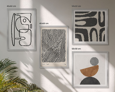 Wanddeko-set Abstrakte Muster mit Linien