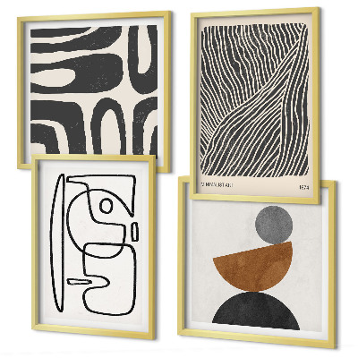 Wanddeko-set Abstrakte Muster mit Linien