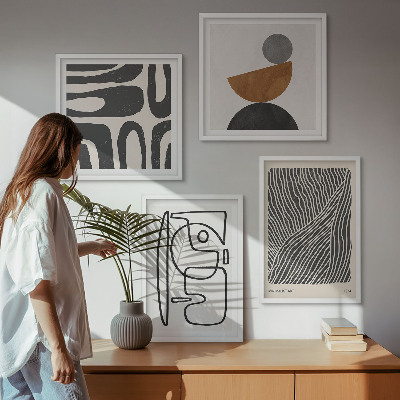 Wanddeko-set Abstrakte Muster mit Linien
