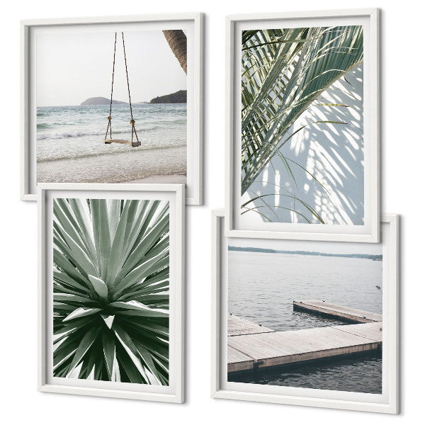 Wanddeko-set Hängebrücke aus Palmenblättern
