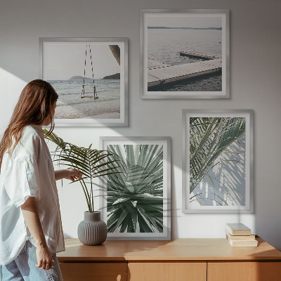 Wanddeko-set Hängebrücke aus Palmenblättern