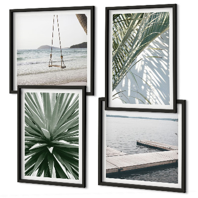 Wanddeko-set Hängebrücke aus Palmenblättern