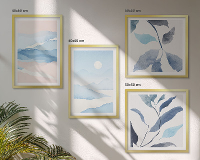 Wanddeko-set Berglandschaften, Aquarellpflanzen