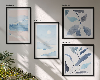 Wanddeko-set Berglandschaften, Aquarellpflanzen