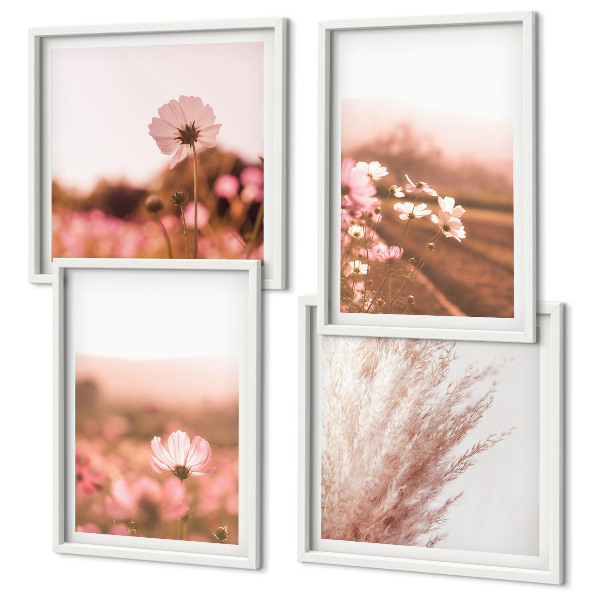 Wanddeko-set Wildblumen auf den Wiesen im Sommer