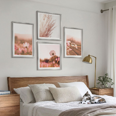 Wanddeko-set Wildblumen auf den Wiesen im Sommer