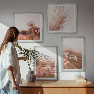 Wanddeko-set Wildblumen auf den Wiesen im Sommer