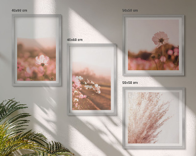 Wanddeko-set Wildblumen auf den Wiesen im Sommer