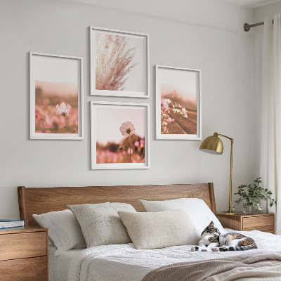 Wanddeko-set Wildblumen auf den Wiesen im Sommer