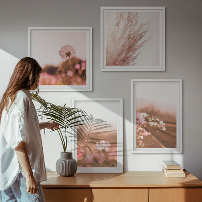 Wanddeko-set Wildblumen auf den Wiesen im Sommer