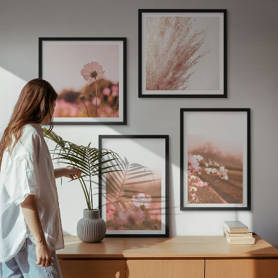 Wanddeko-set Wildblumen auf den Wiesen im Sommer