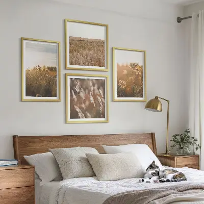 Sommerwiesenblumen im Sonnenuntergang Polyptychon mit Rahmen