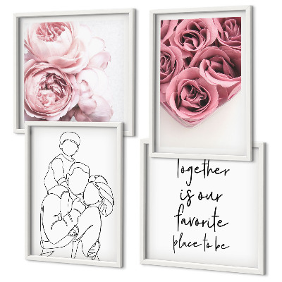 Wanddeko-set Rosensträuße als Familienzeichnung