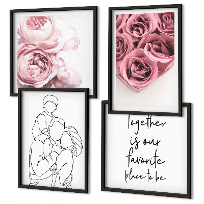 Wanddeko-set Rosensträuße als Familienzeichnung