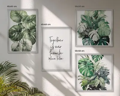 Wanddeko-Set mit grünen tropischen Blättern
