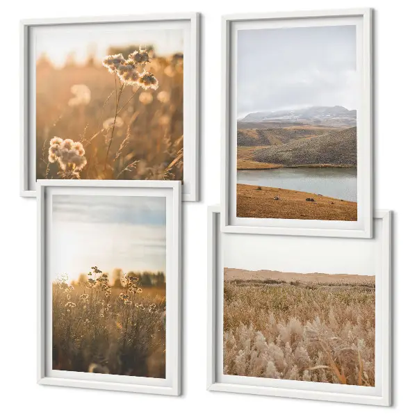 Wanddeko-Set mit Motiven von Landschaften, Wiesen, Bergen und Seen