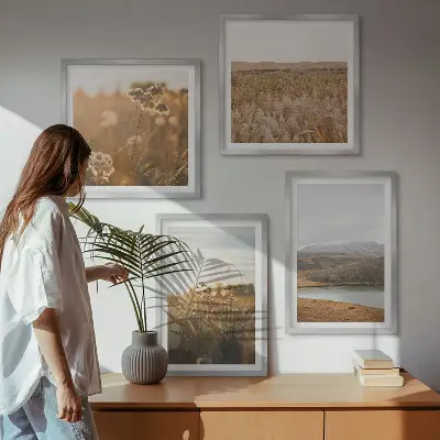 Wanddeko-Set mit Motiven von Landschaften, Wiesen, Bergen und Seen