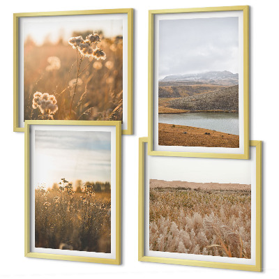 Wanddeko-set Landschaften Wiesen Berge See